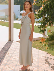 Inrosy robe demoiselle d'honneur satin trapèze bustier sans manches femme élégant doux invité mariage