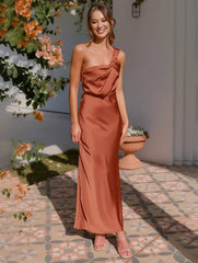 Inrosy robe demoiselle d'honneur satin trapèze bustier sans manches femme élégant doux invité mariage