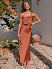 Inrosy robe demoiselle d'honneur satin trapèze bustier sans manches femme élégant doux invité mariage