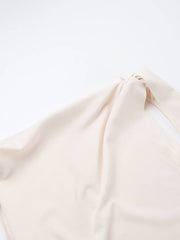 Inrosy robe longue moulante unicolore une épaule sans manches femme élégant de soirée