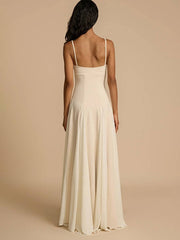 Inrosy robe longue fluide à fines brides sans manches femme élégant décontracté invité mariage bal de promo