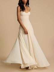 Inrosy robe longue fluide à fines brides sans manches femme élégant décontracté invité mariage bal de promo