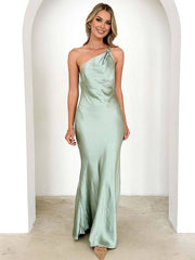 Inrosy robe demoiselle d'honneur satin dos nu à fines brides sans manches femme élégant de soirée invité mariage