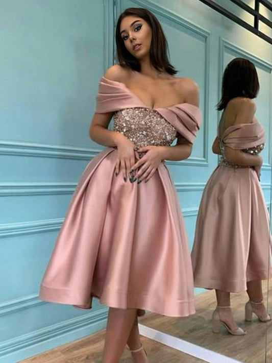 Inrosy mi-longue robe trapèze brillante paillette sans manches femme élégant mode de cocktail