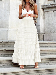 Inrosy longue jupe bouffante tutu tulle trapèze femme doux élégant mode