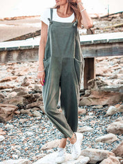 Inrosy combinaisons une pièce nœud poches bretelle sans manches femme ample oversized décontracté