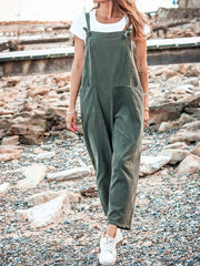 Inrosy combinaisons une pièce nœud poches bretelle sans manches femme ample oversized décontracté