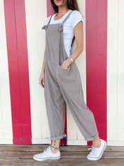 Inrosy combinaisons une pièce nœud poches bretelle sans manches femme ample oversized décontracté