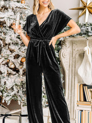 Inrosy combinaisons velours v-cou femme casual élégant mode décontracté noël