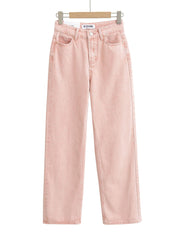Inrosy jeans flare évasé femme boutons poches mi taille femme casual mode décontracté