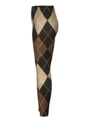 Inrosy pantalons slim fitness carreaux taille haute femme mode décontracté motif de diamant legging