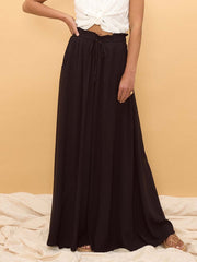 Inrosy pantalon palazzo larges jambes évasé imprimé à fleurie femme bohème décontracté lâche ample