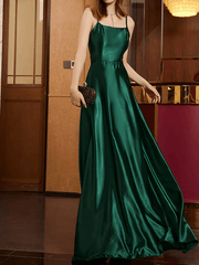 Inrosy robe demoiselle d'honneur fluide nœud dos nu à fines brides sans manches élégant soirée de promo pour mariage vert