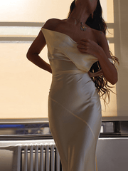 Inrosy robe dos benitier longue moulante dos nu à fines brides col bateau sans manches femme élégant de soirée cérémonie