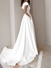 Inrosy robe longue v-cou fendu le côté fluide dos nu manches courtes femme élégant promo de soirée pour mariage