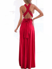 Inrosy robe demoiselle d'honneur irrégulière fendu nœud dos nu sans manches femme élégant de soirée pour mariage