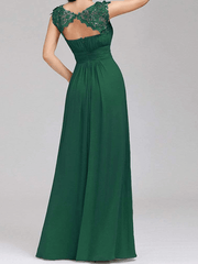 Inrosy robe demoiselle d'honneur dentelle fluide fermeture éclair dos nu col rond manches courtes élégant de soirée pour mariage