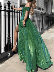 Inrosy robe longue brillante paillette bustier fendu le côté fluide dos nu sans manches femme élégant mode de soirée