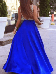 Inrosy robe longue brillante paillette décolleté plongeant fluide dos nu sans manches femme élégant mode de soirée