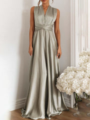 Inrosy robe demoiselle d'honneur bandage dos nu licou sans manches femme élégant de soirée pour mariage champetre