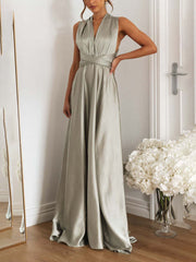 Inrosy robe demoiselle d'honneur bandage dos nu licou sans manches femme élégant de soirée pour mariage champetre