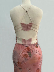 Inrosy robe longue moulante imprimé à fleurie v-cou dos nu sans manches femme casual mode décontracté