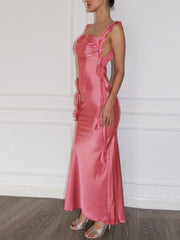 Inrosy robe demoiselle d'honneur moulante bustier sans manches femme casual élégant bal de promo invité mariage