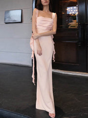 Inrosy robe demoiselle d'honneur moulante bustier sans manches femme casual élégant bal de promo invité mariage