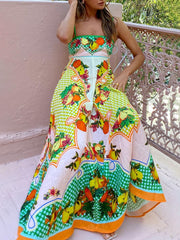 Inrosy robe longue en lin à fines brides sans manches femme casual élégant décontracté de plage