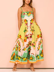 Inrosy robe longue en lin à fines brides sans manches femme casual élégant décontracté de plage