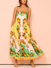 Inrosy robe longue en lin à fines brides sans manches femme casual élégant décontracté de plage