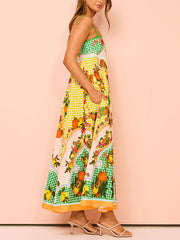 Inrosy robe longue en lin à fines brides sans manches femme casual élégant décontracté de plage