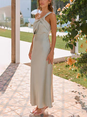 Inrosy longue robe terracotta demoiselle d'honneur satin bustier sans manches femme doux élégant invité mariage