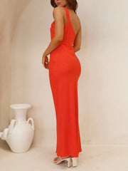 Inrosy longue robe terracotta demoiselle d'honneur satin bustier sans manches femme doux élégant invité mariage