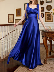 Inrosy robe longue bretelle noeud papillon dos nu sans manches femme élégant de soirée cérémonie pour mariage