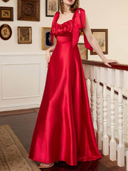 Inrosy robe longue bretelle noeud papillon dos nu sans manches femme élégant de soirée cérémonie pour mariage