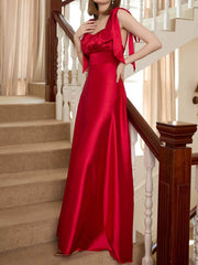 Inrosy robe longue bretelle noeud papillon dos nu sans manches femme élégant de soirée cérémonie pour mariage