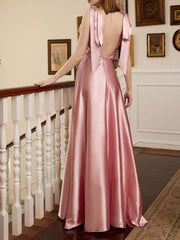 Inrosy robe longue bretelle noeud papillon dos nu sans manches femme élégant de soirée cérémonie pour mariage