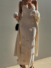 Inrosy robe longue moulante fleurs v-cou avec à lacets dos nu à fines brides sans manches femme élégant mode de soirée de plage