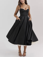 Inrosy longue robe trapèze imprimé à fleurie tutu en tulle dos nu à fines brides femme élégant vintage de soirée bal de promo