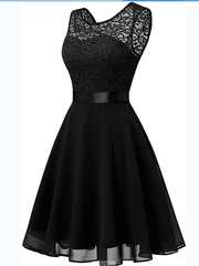 Inrosy mi-longue robe audrey hepburn 1950 trapèze dentelle fluide noeud papillon dos nu sans manches femme fete cocktail