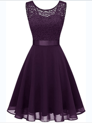 Inrosy mi-longue robe audrey hepburn 1950 trapèze dentelle fluide noeud papillon dos nu sans manches femme fete cocktail