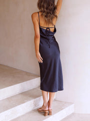 Inrosy robe demoiselle d'honneur en satin une épaule sans manches dos nu femme élégant invité mariage champetre