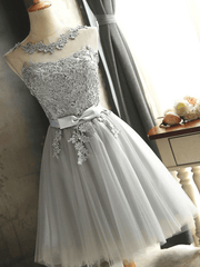 Inrosy robe courte dentelle tutu tulle noeud papillon avec à lacets dos nu col rond sans manches femme élégant de soirée pour mariage