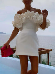 Inrosy mini robe moulante bustier col bateau sans manches femme casual doux élégant mode