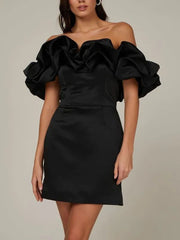 Inrosy mini robe moulante bustier col bateau sans manches femme casual doux élégant mode