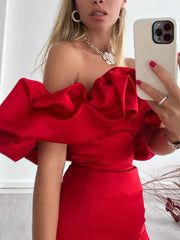 Inrosy mini robe moulante bustier col bateau sans manches femme casual doux élégant mode