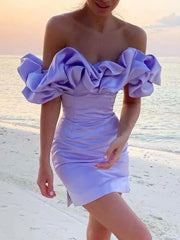 Inrosy mini robe moulante bustier col bateau sans manches femme casual doux élégant mode