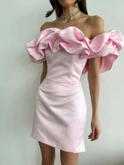 Inrosy mini robe moulante bustier col bateau sans manches femme casual doux élégant mode