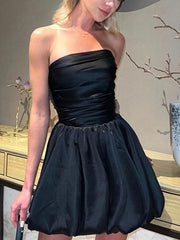 Inrosy robe courte trapèze bustier fluide dos nu sans manches femme mode décontracté bal de promo fete de cocktail de plage